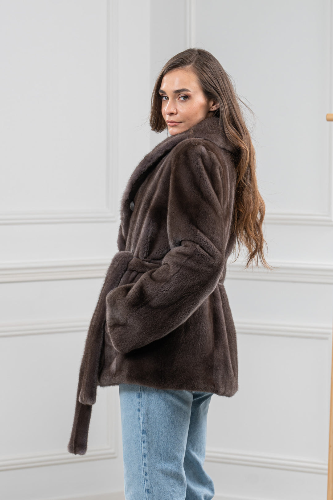 Mocca Mink Fur Short Jacket - Women&