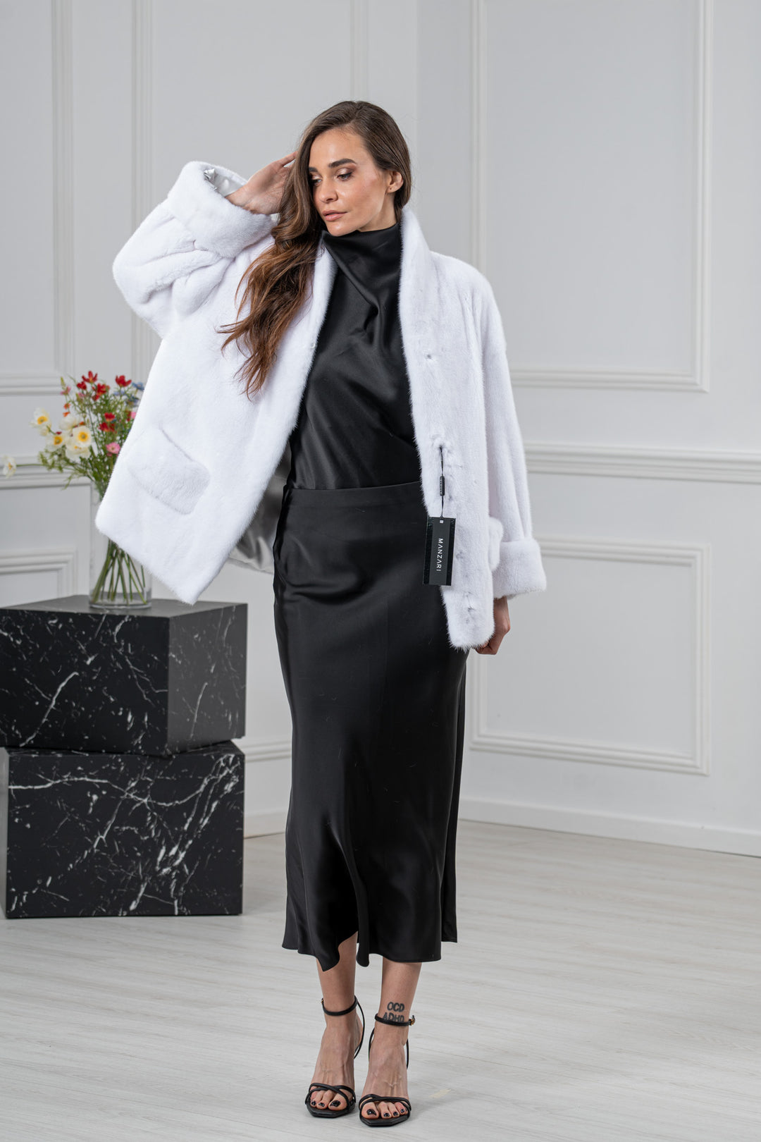 White Mink Fur Short Jacket - Women&