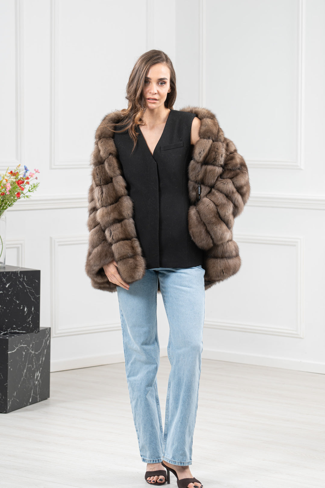 Platinum Russian Sable Fur Short Jacket - Women&
