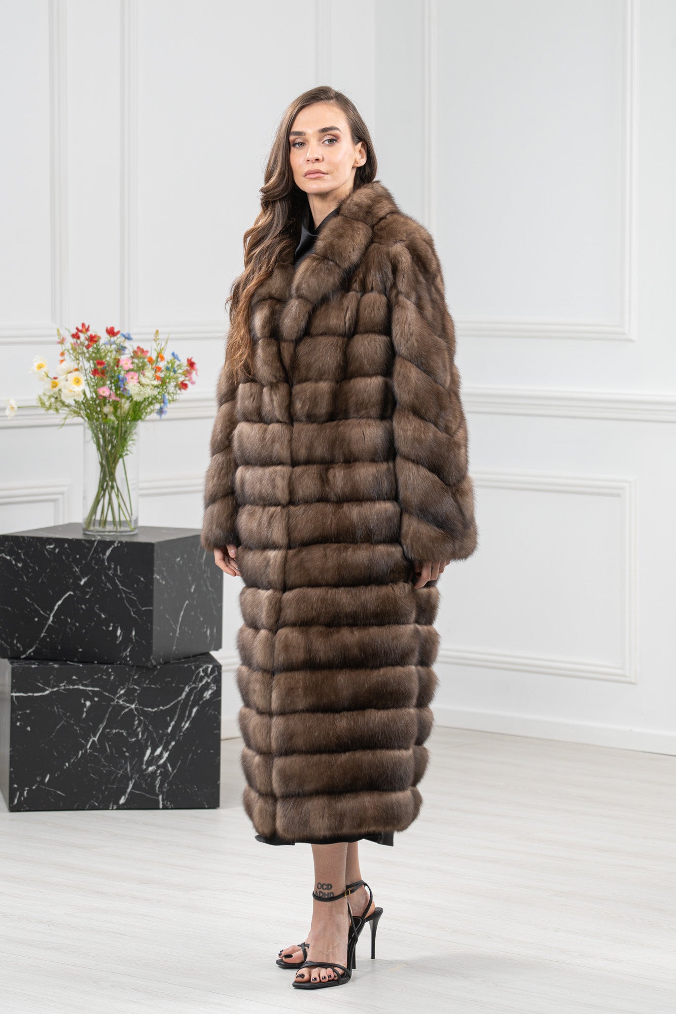 Russian Sable Platinum Skin Natural Long Hair Coat L1,7 P/K