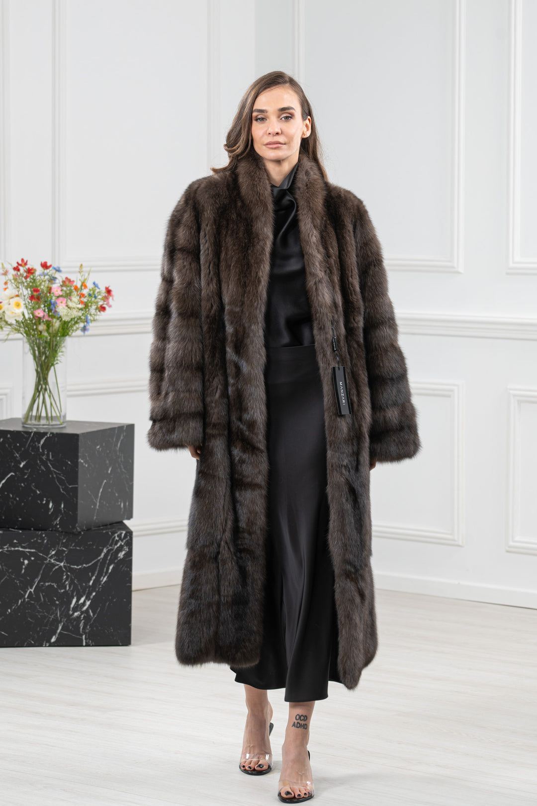 Carbonio Silvery Russian Sable Fur Coat - Women&