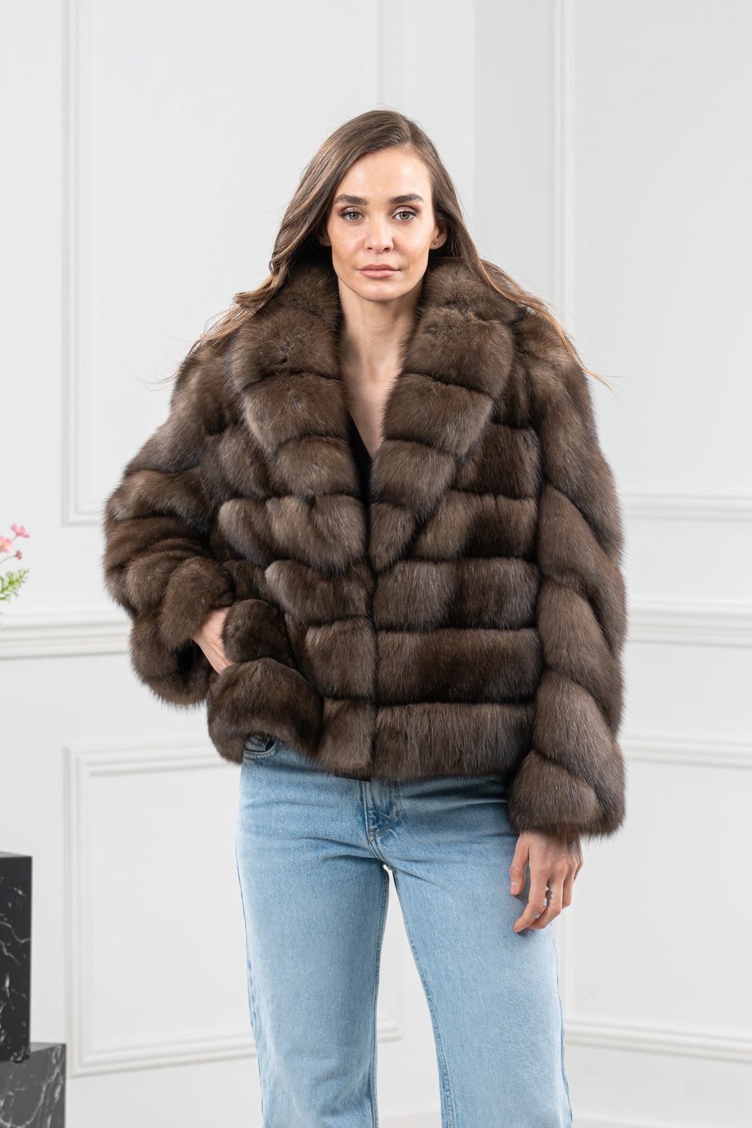Platinum Russian Sable Fur Short Jacket - Women&