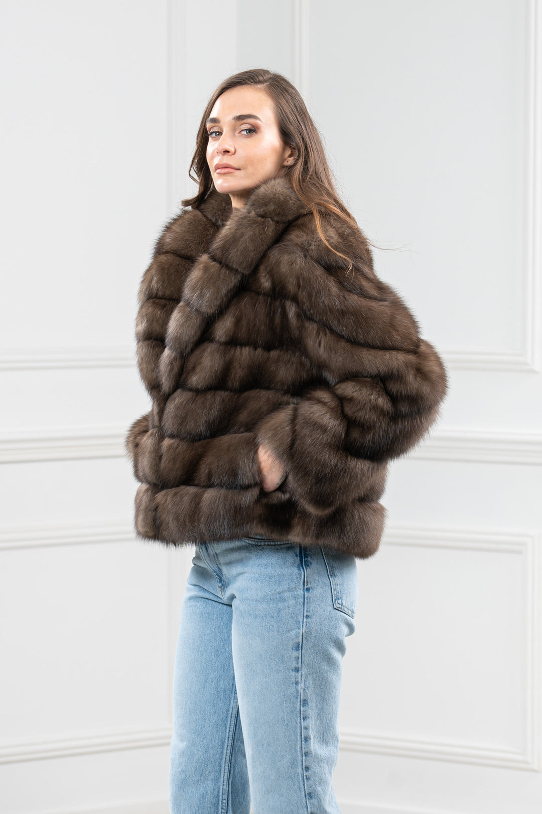 Platinum Russian Sable Fur Short Jacket - Women&