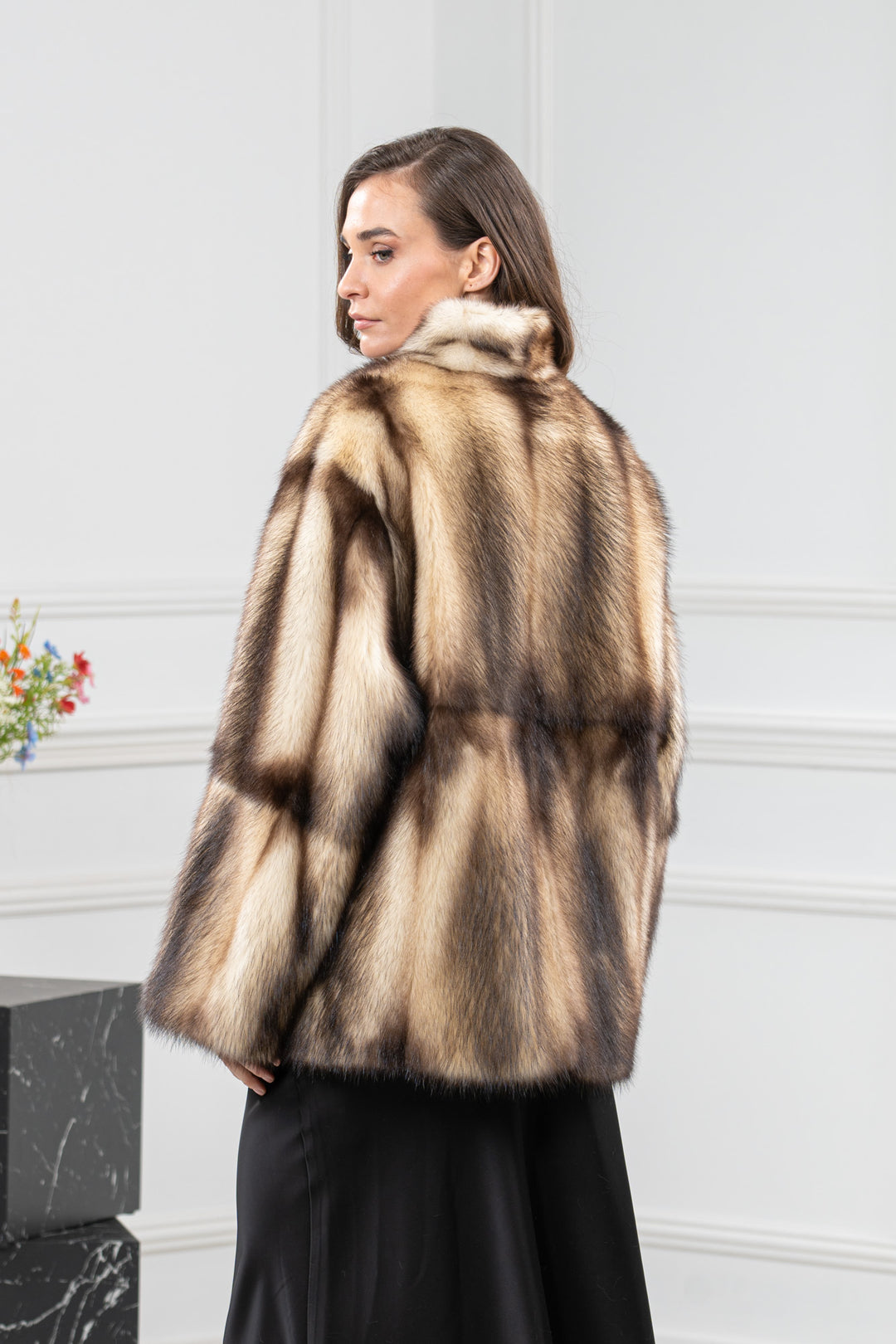 Natural Fitch Fur Short Jacket - Women&