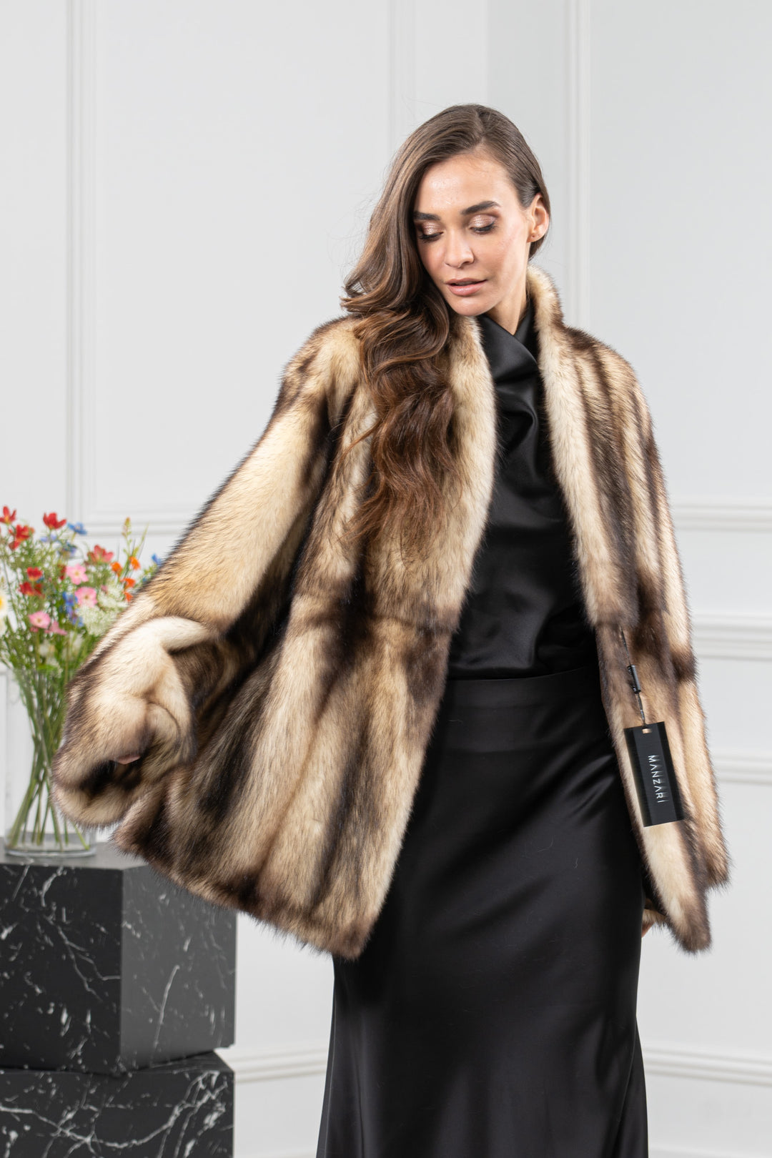 Natural Fitch Fur Short Jacket - Women&