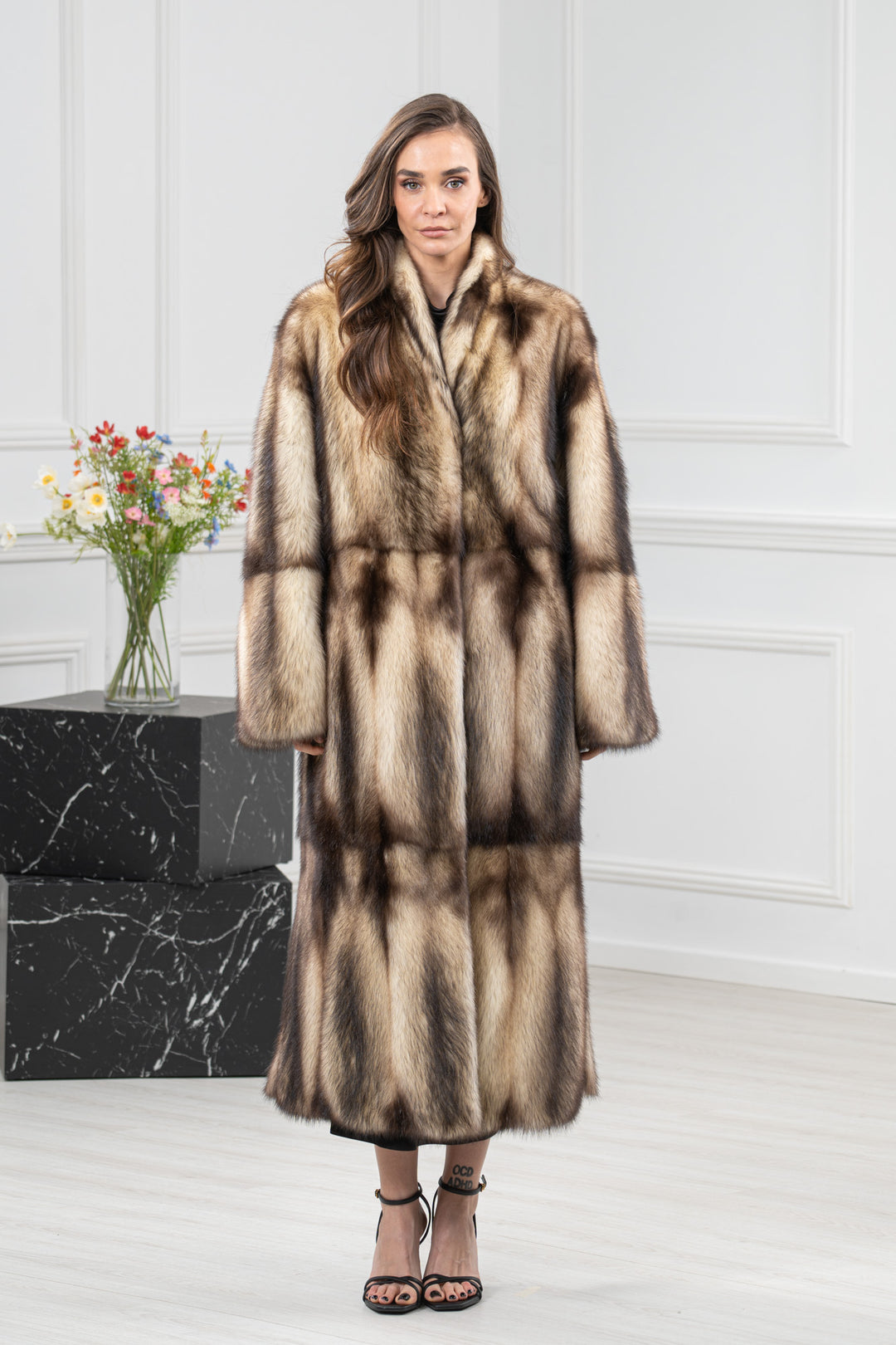 Natural Fitch Fur Coat - Women&