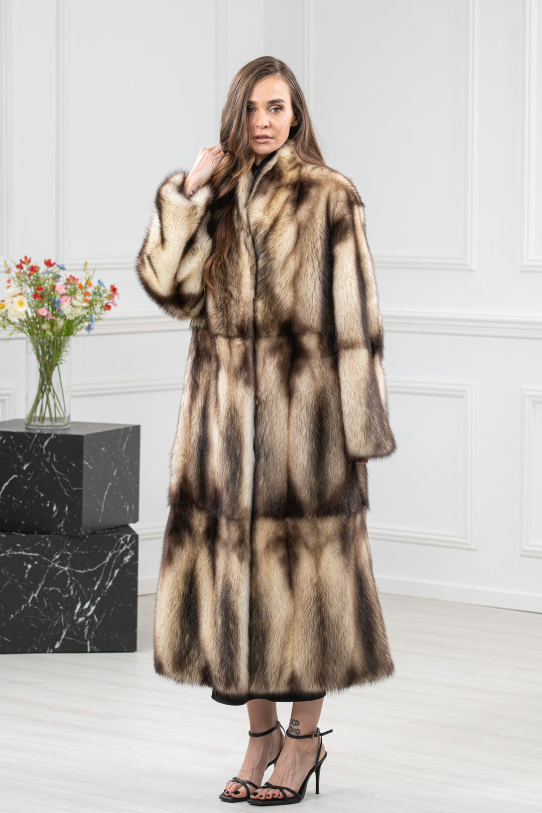 Natural Fitch Fur Coat - Women&