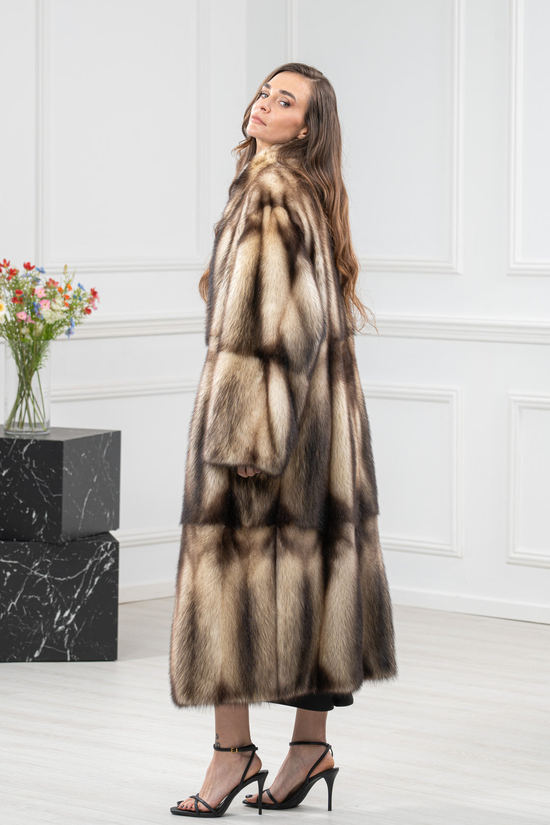 Natural Fitch Fur Coat - Women&