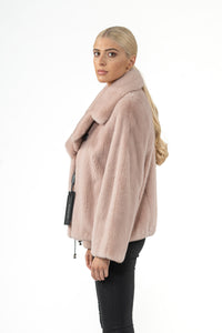 Classic Salmon Mink fur coat by manzari