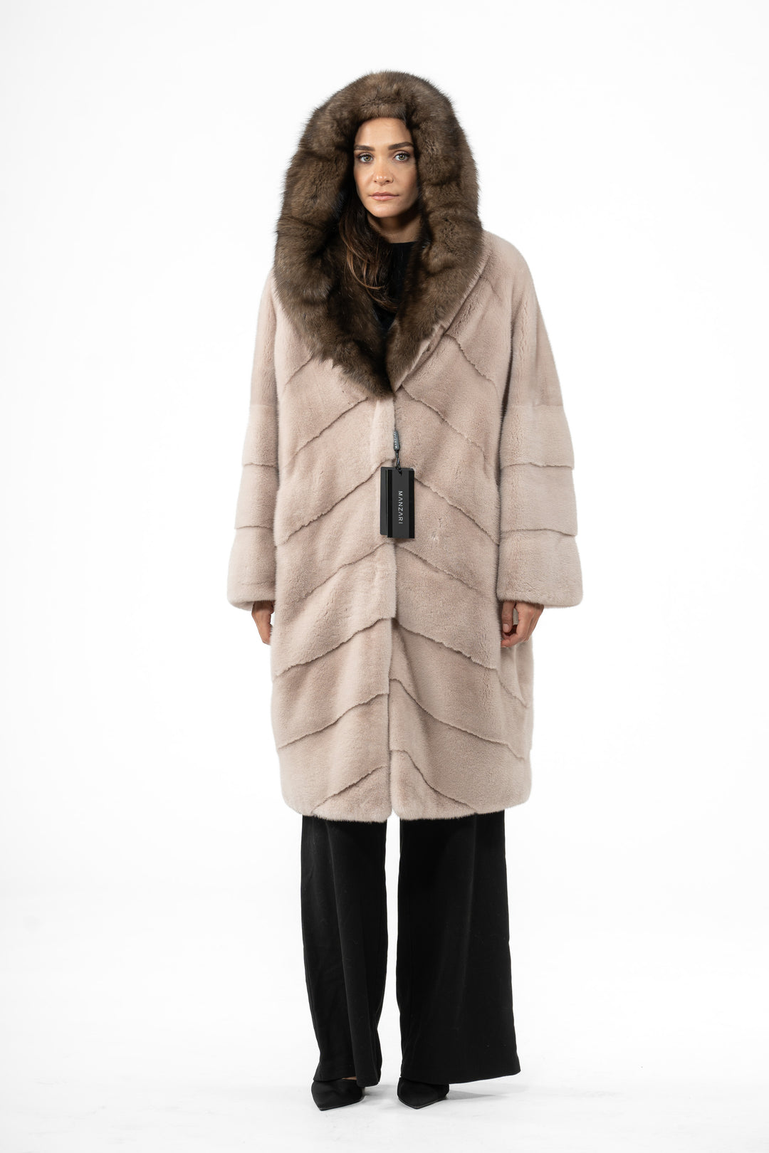 High-quality Powder Mink fur coat for luxury lovers