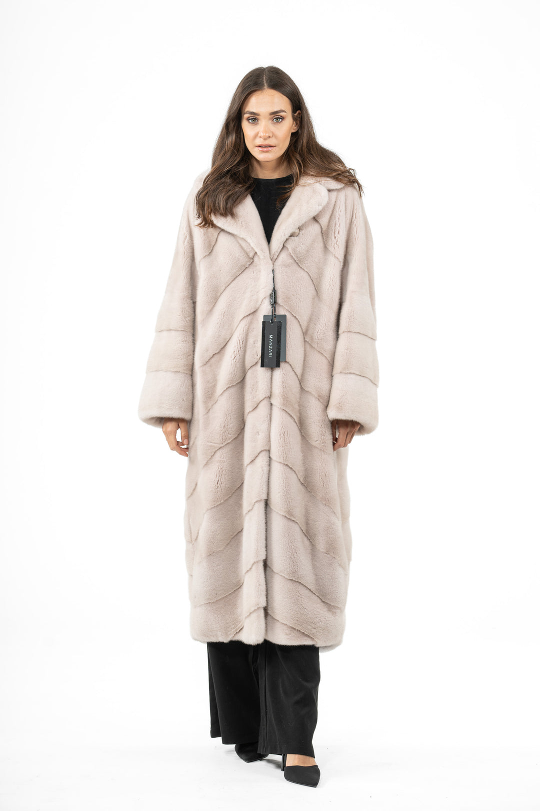 Elegant Powder Mink fur coat for a refined look