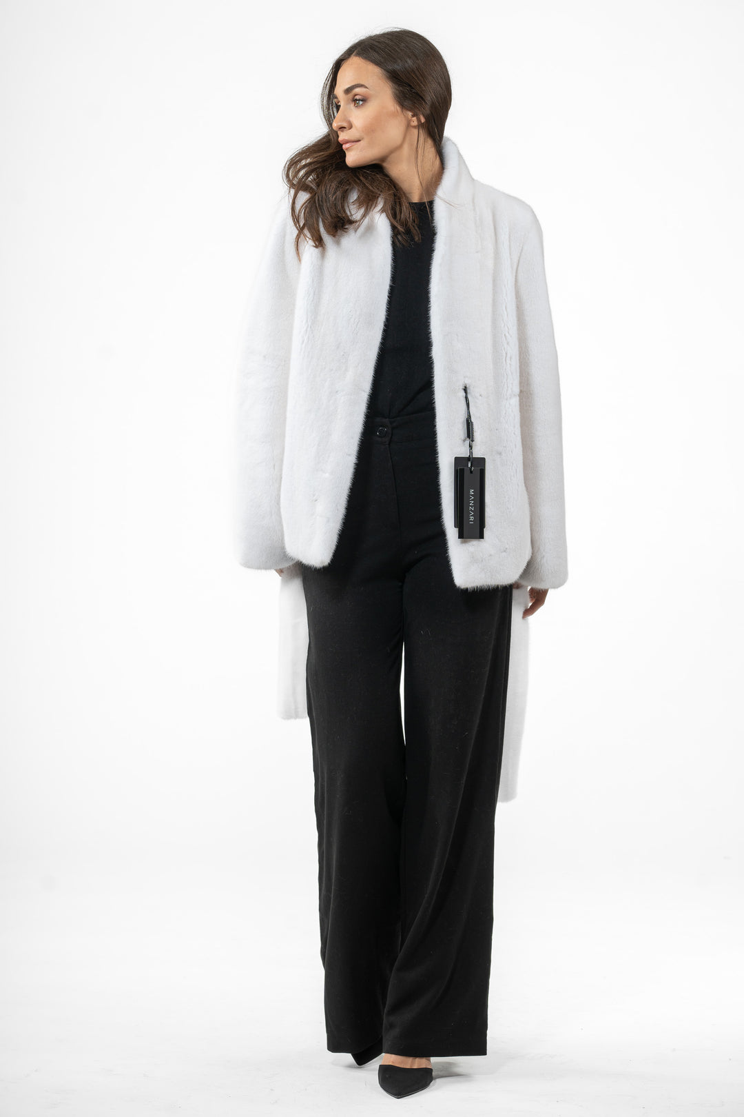 Elegant White Mink fur coat for a refined look