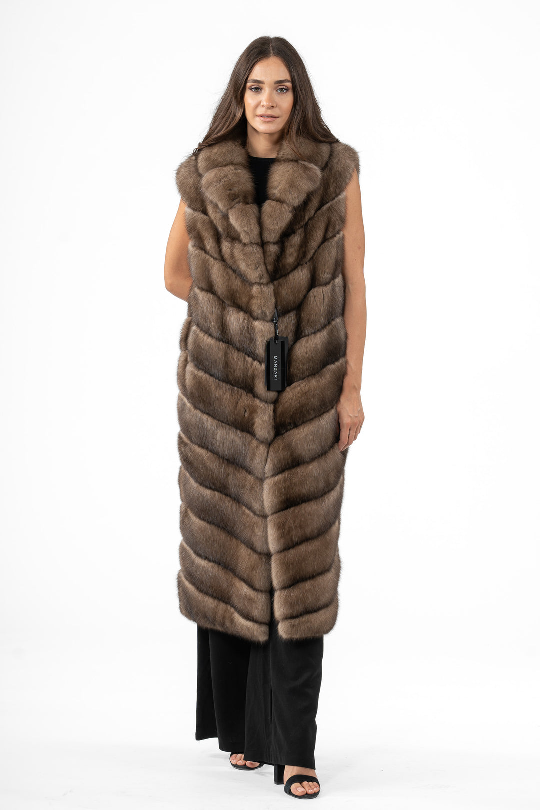 Manzari Lavander Russian sable fur coat for a timeless look