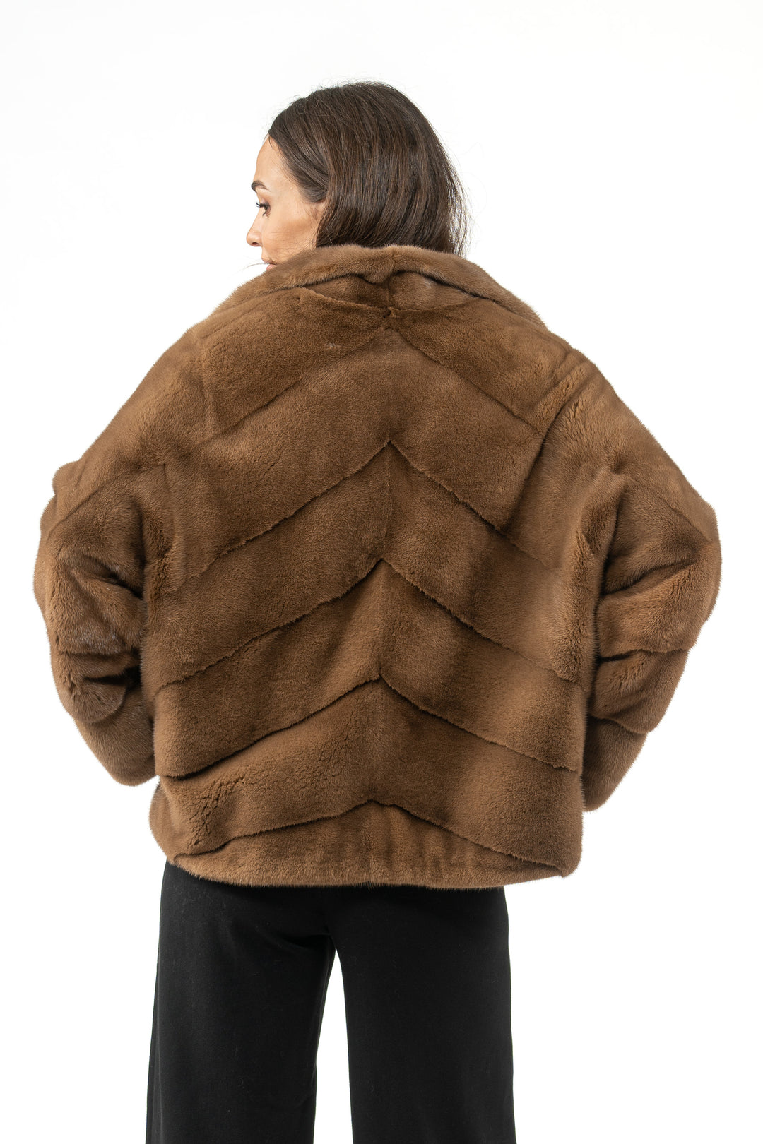 Model wearing a Maple Mink fur coat