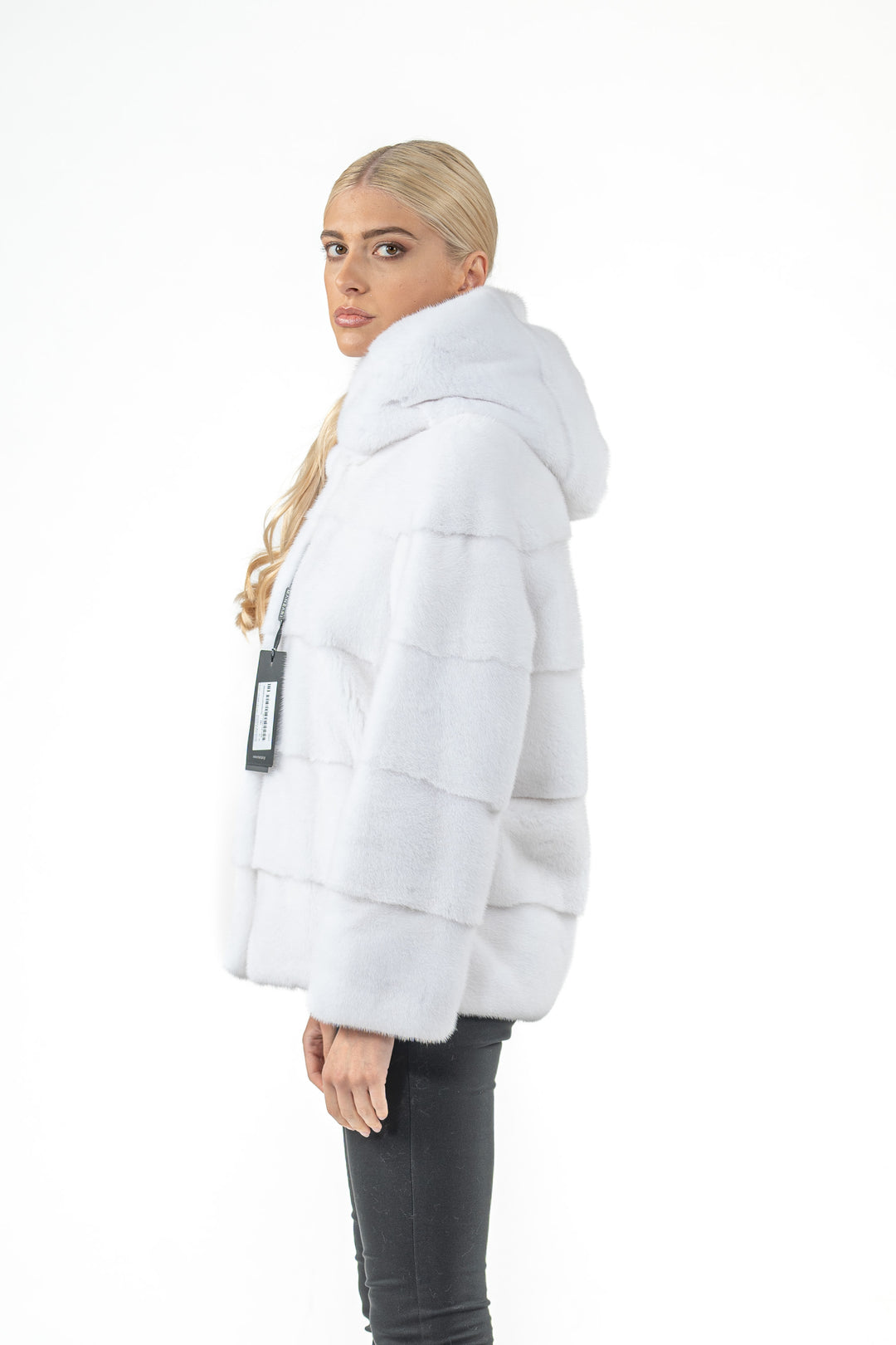 Elegant White Mink fur coat for a refined look