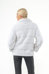 Manzari White Mink fur coat with a modern touch