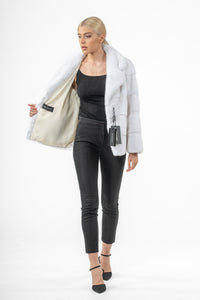 Manzari White Mink fur coat with a modern touch