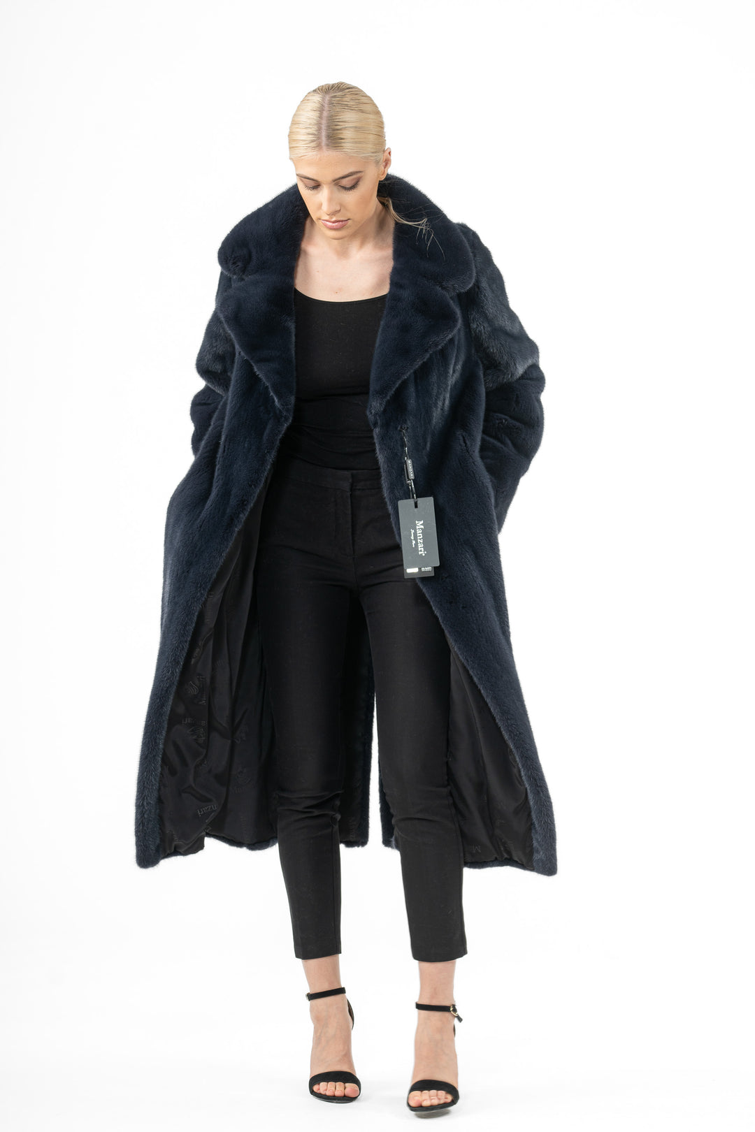 Chic Night Sky Mink fur coat by manzari for a bold statement