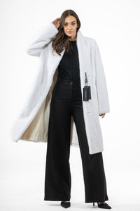 High-quality White Mink fur coat for luxury lovers