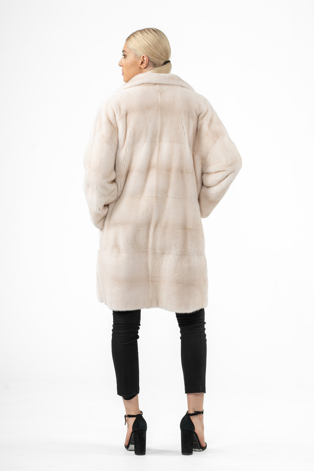 Elegant Pearl Mink fur coat for a refined look