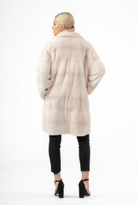 Elegant Pearl Mink fur coat for a refined look
