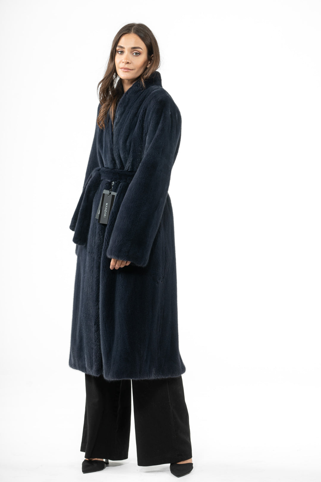 Chic Night Sky Mink fur coat by manzari for a bold statement