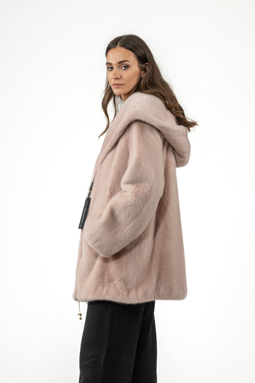 Premium Salmon Mink fur coat for a sophisticated style