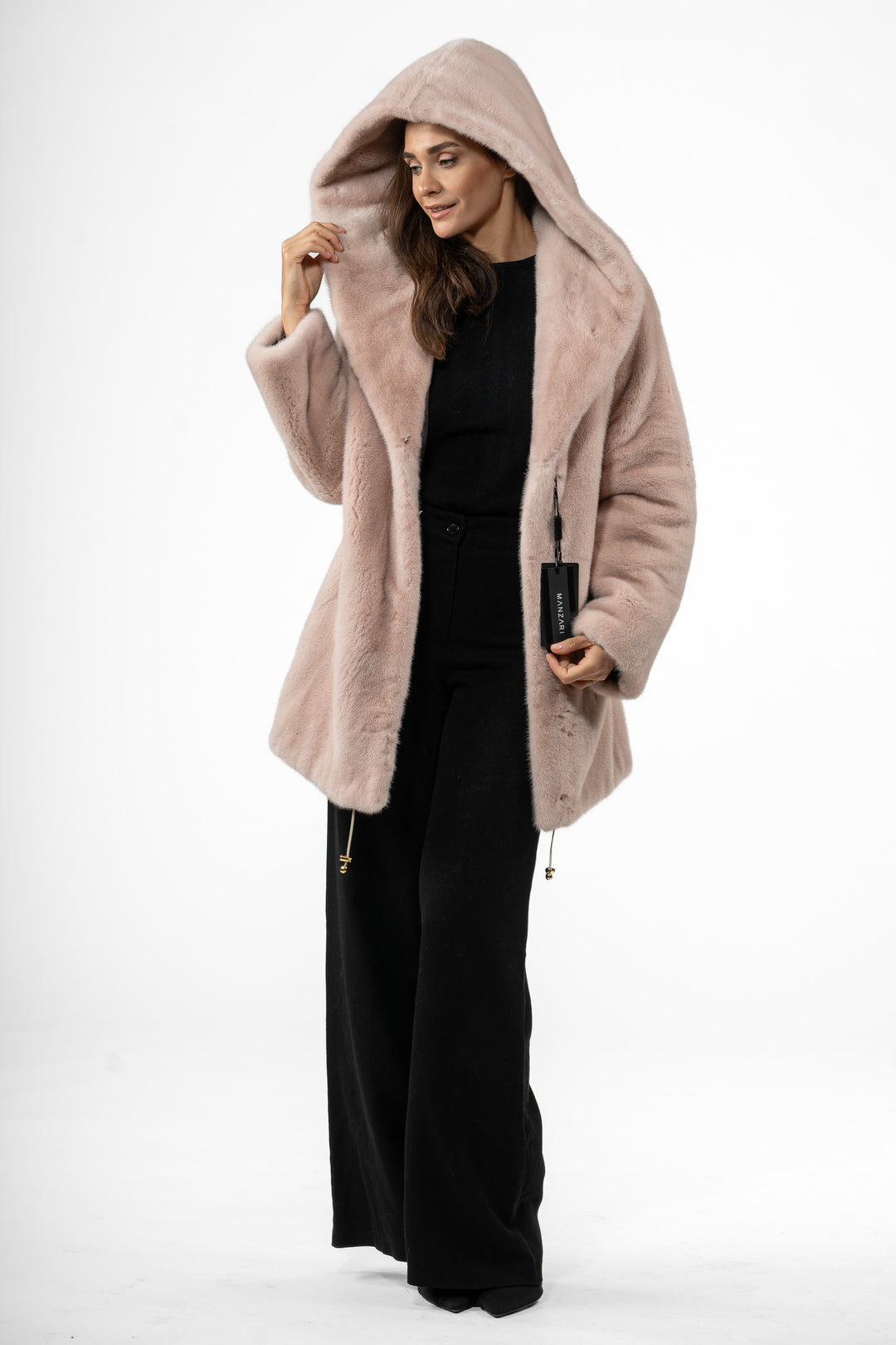 Exclusive Salmon Mink fur coat by manzari