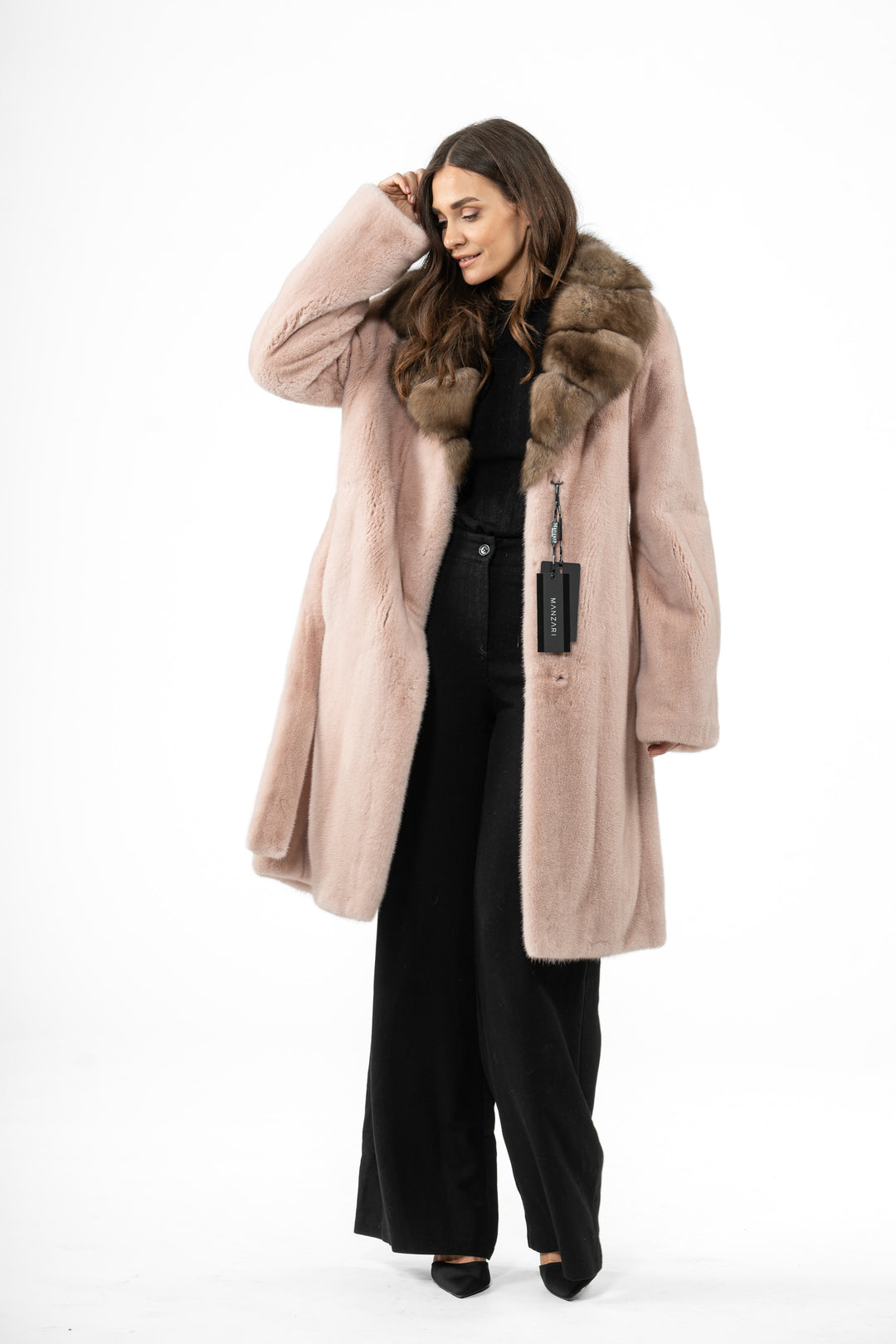 Premium Salmon Mink fur coat for a sophisticated style