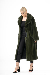 High-quality Dark Olive Mink fur coat for luxury lovers