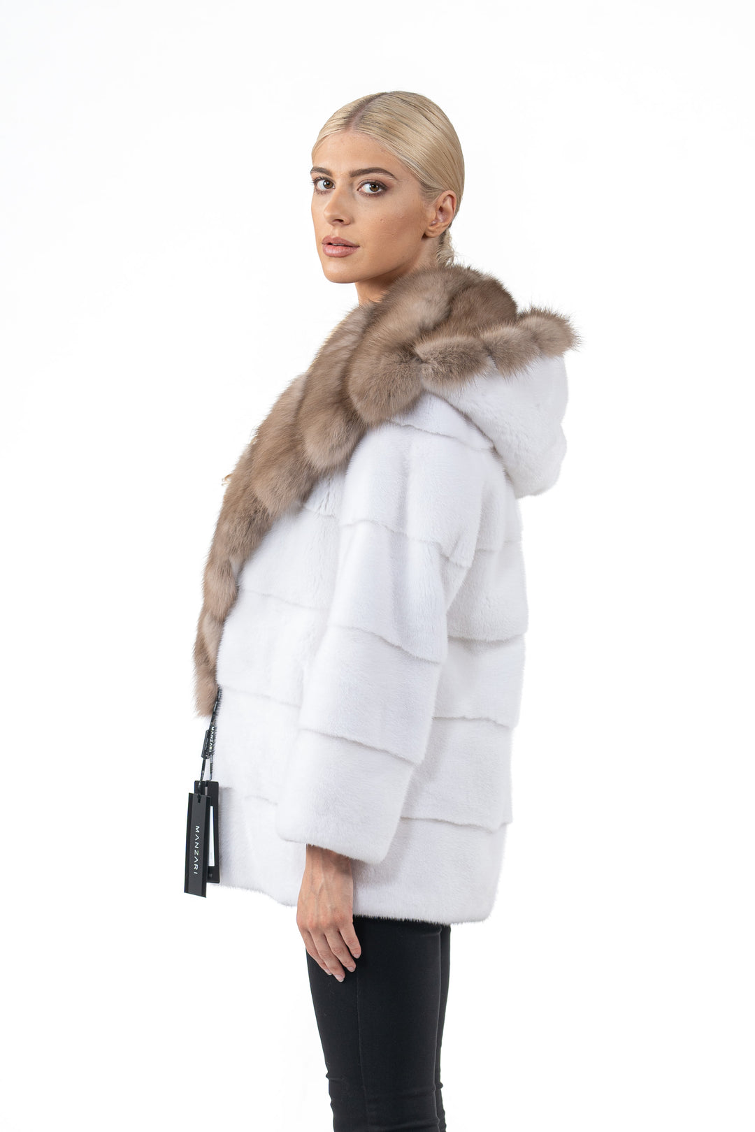 Exclusive White Mink fur coat by manzari