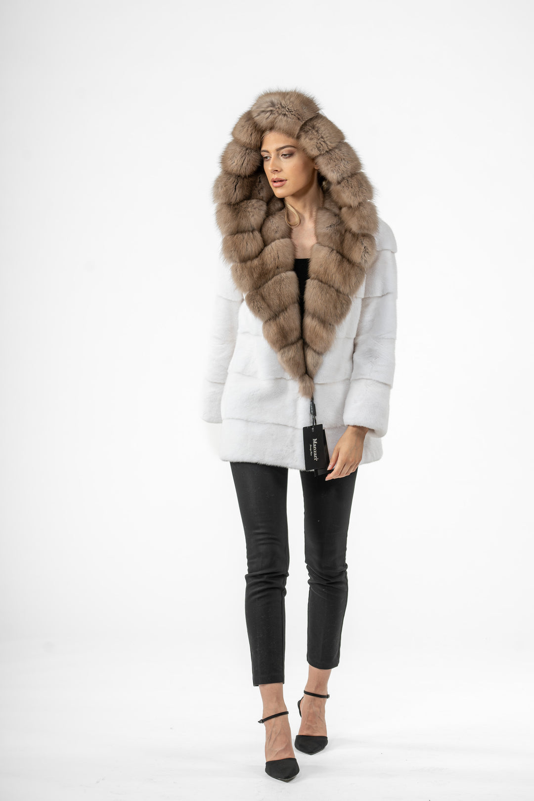 Classic White Mink fur coat by manzari