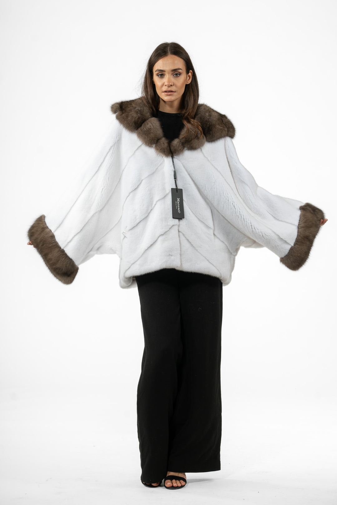 Elegant White Mink fur coat for a refined look