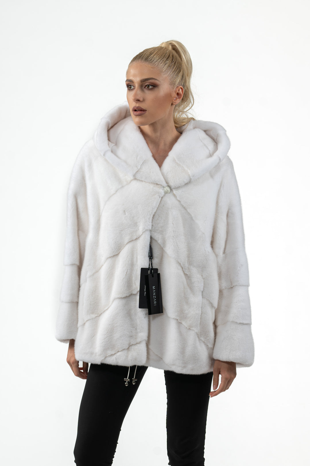 High-quality White Mink fur coat for luxury lovers