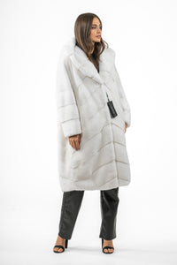 Elegant White Mink fur coat for a refined look