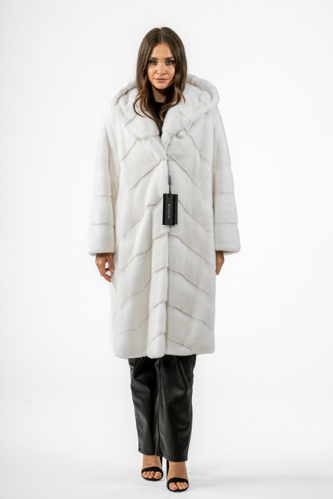 Exclusive White Mink fur coat by manzari