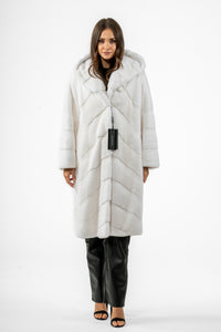 Exclusive White Mink fur coat by manzari