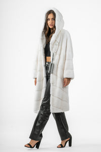 Premium White Mink fur coat for a sophisticated style