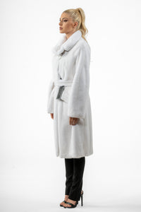 Chic White Mink fur coat by manzari for a bold statement