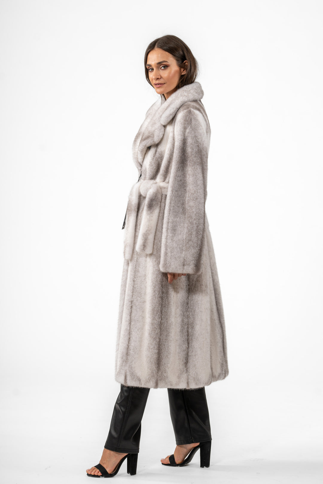 Exclusive Silver Blue Mink fur coat by manzari