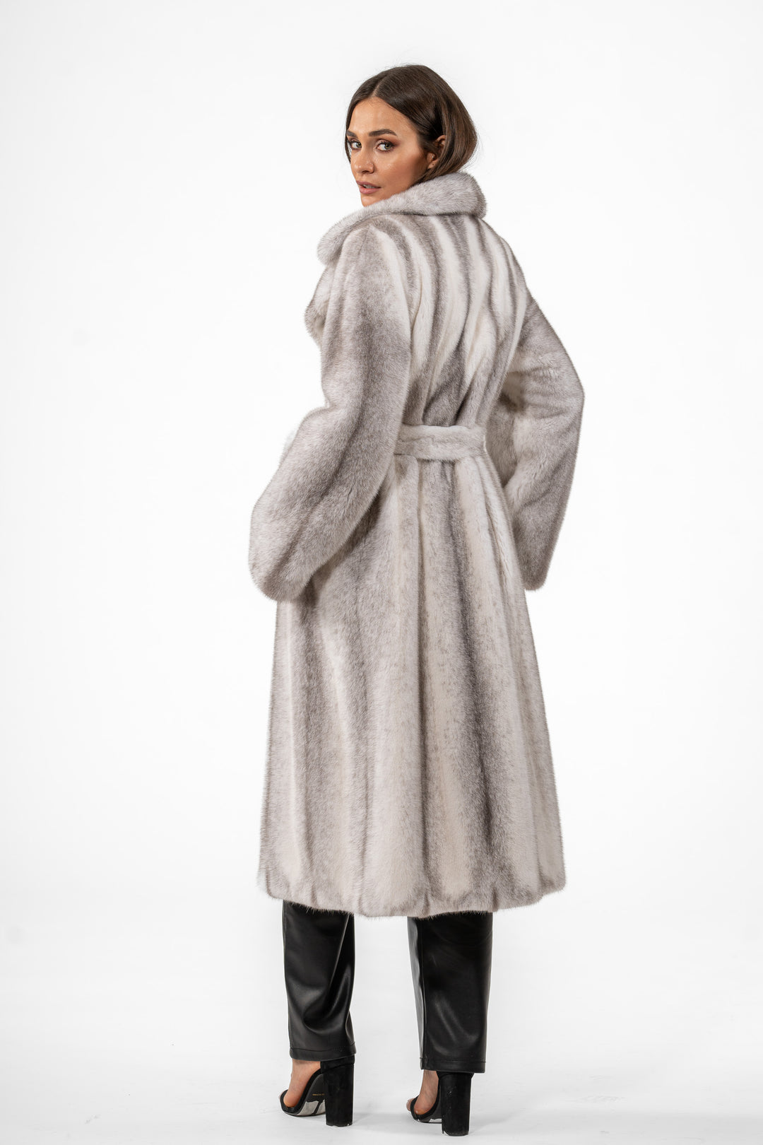Premium Silver Blue Mink fur coat for a sophisticated style