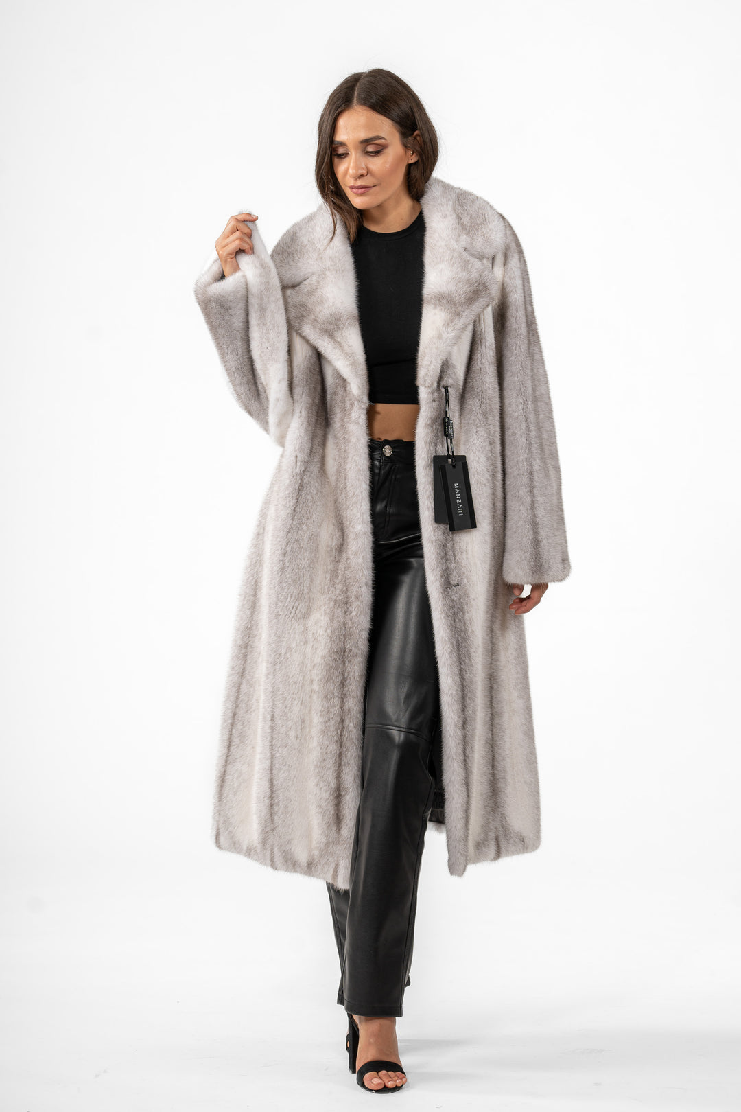 Premium Silver Blue Mink fur coat for a sophisticated style