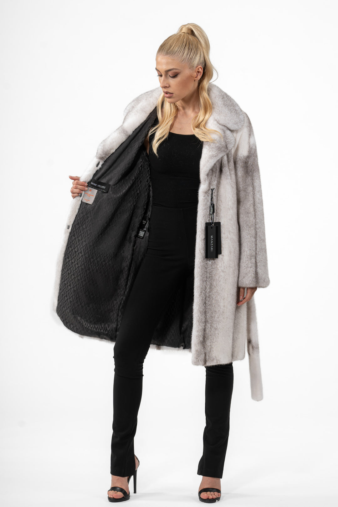 High-quality Silver Blue Mink fur coat for luxury lovers