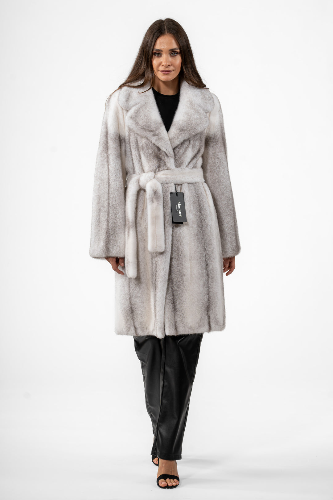Elegant Silver Blue Mink fur coat for a refined look