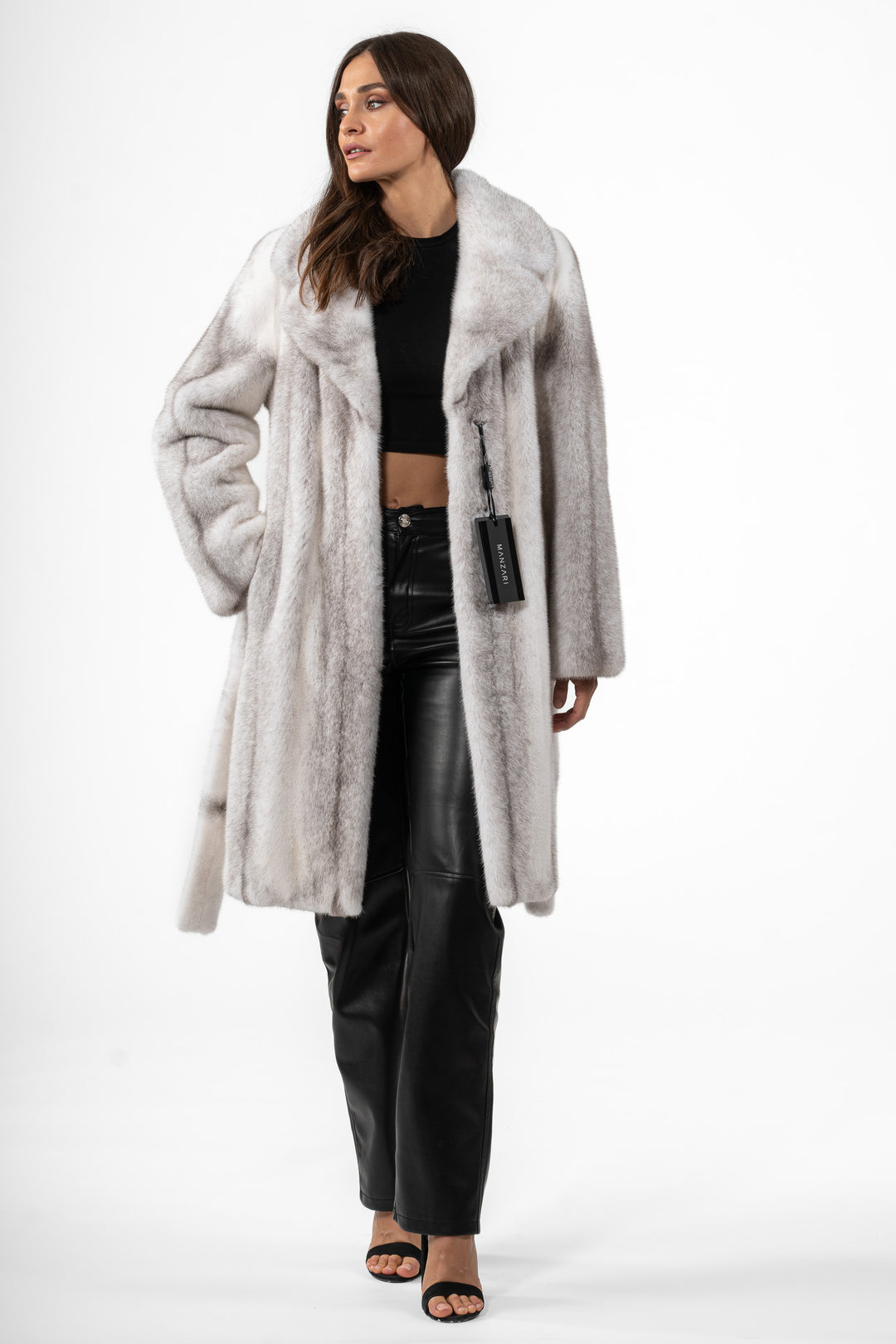 Elegant Silver Blue Mink fur coat for a refined look