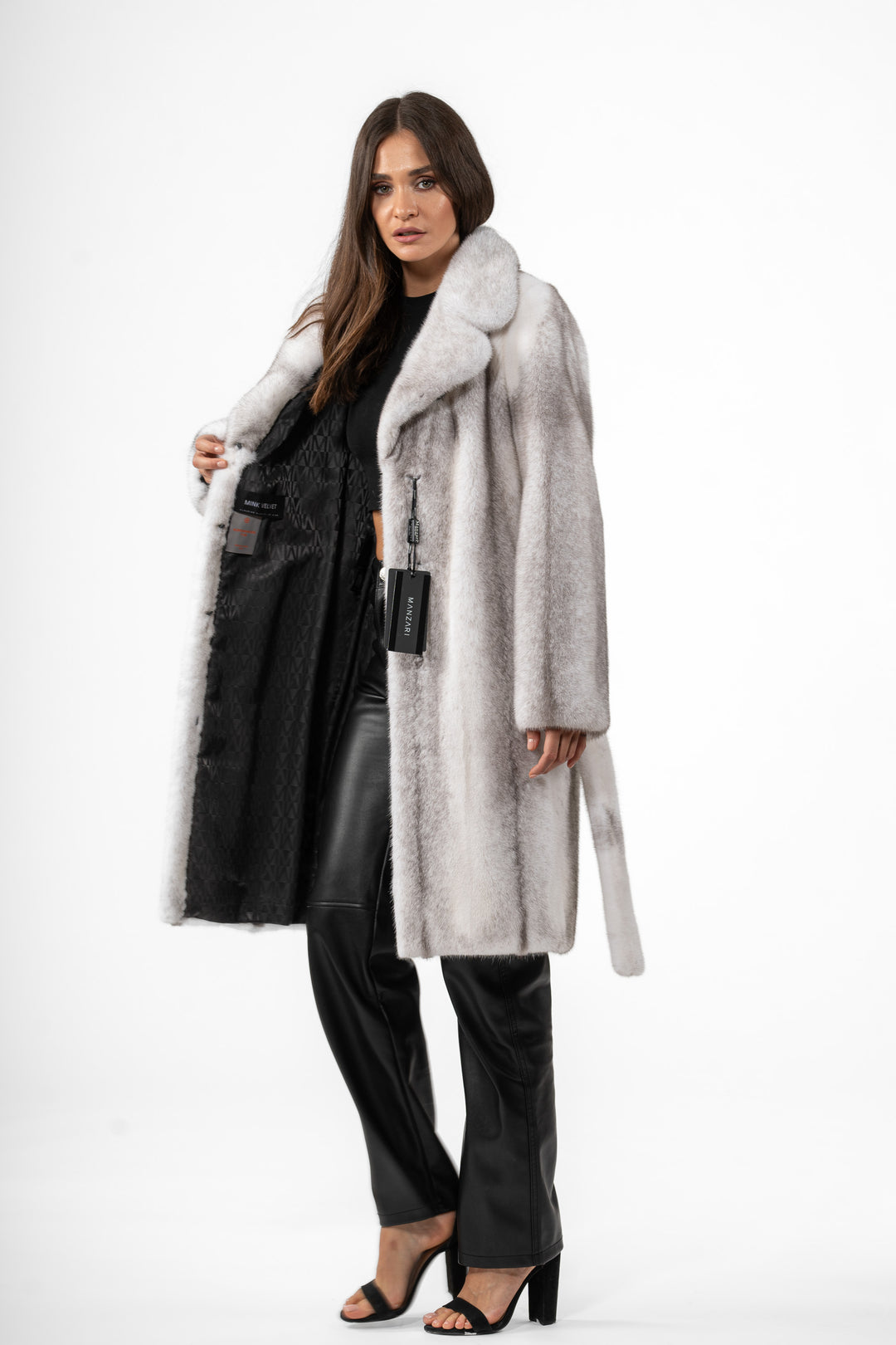 Classic Silver Blue Mink fur coat by manzari
