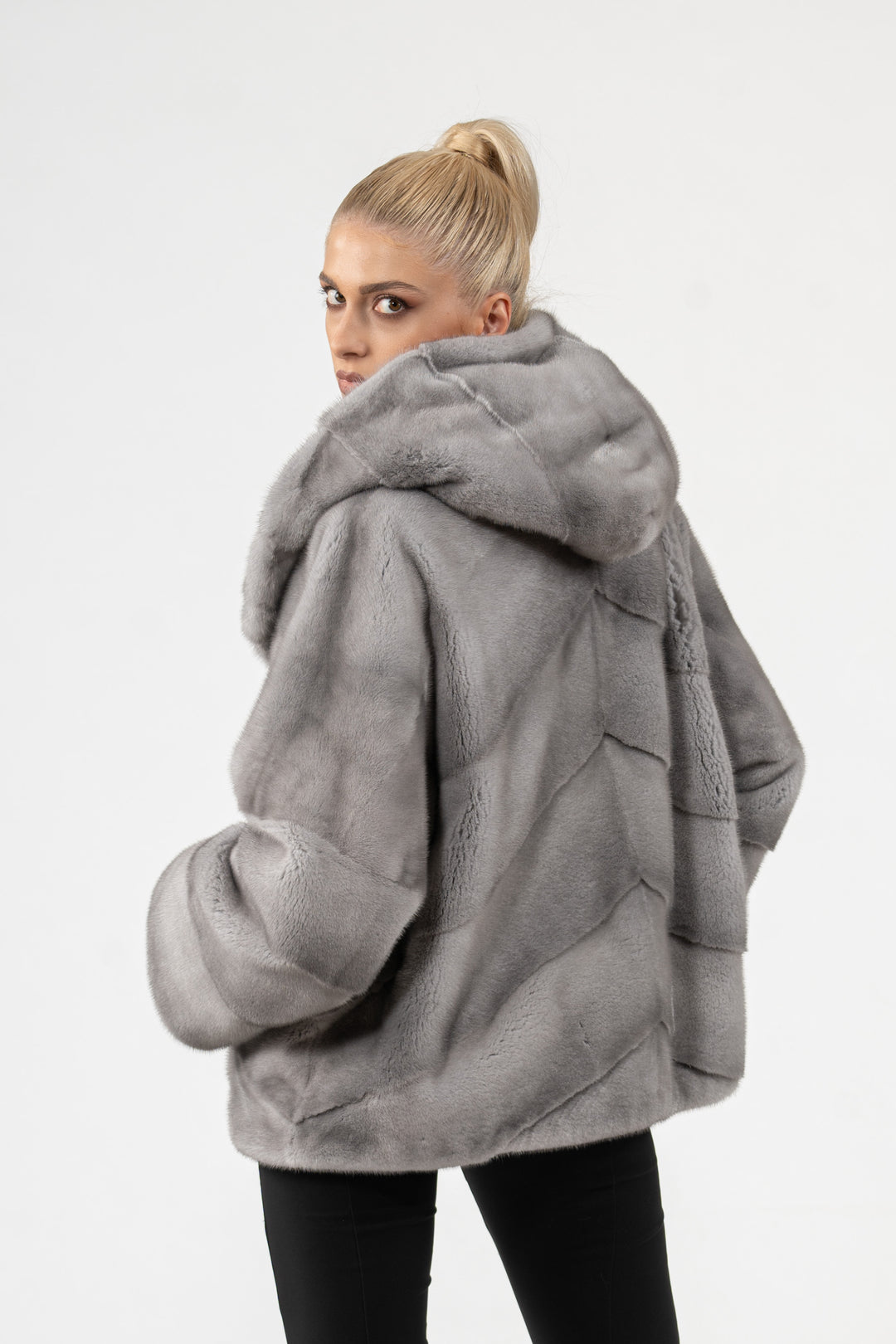 Premium Sapphire Mink fur coat for a sophisticated style