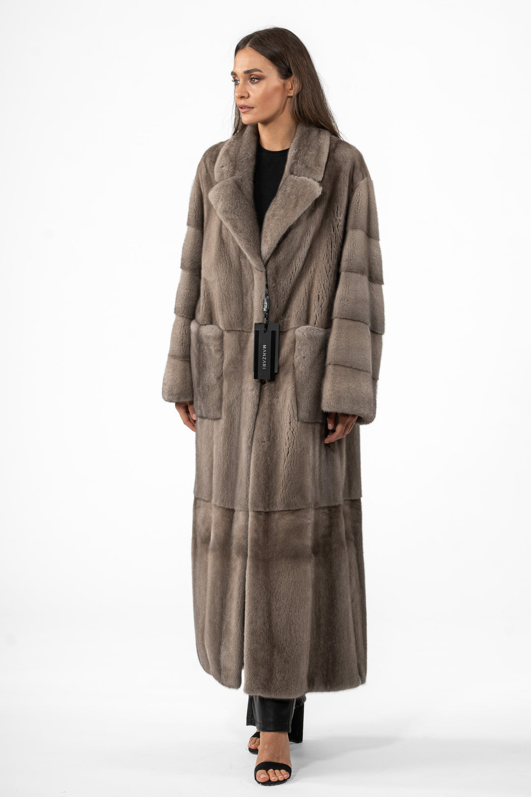 Manzari Silver Blue Mink fur coat for timeless elegance