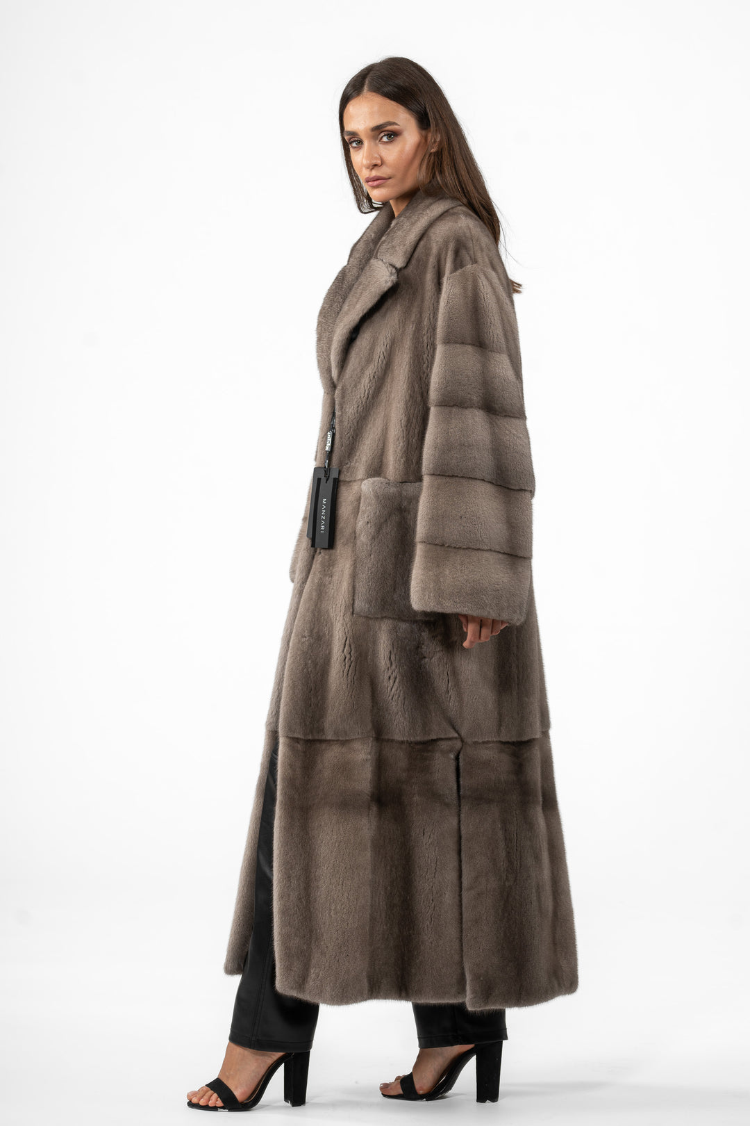 Manzari Silver Blue Mink fur coat for a timeless appeal