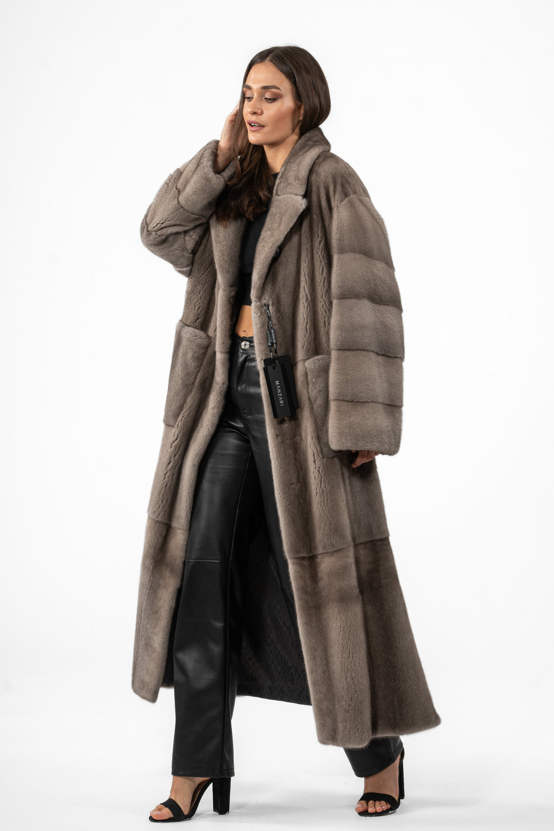 Elegant Silver Blue Mink fur coat for a refined look